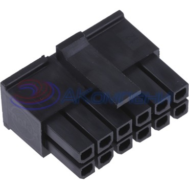 43025-1200 Корпус розетки Micro-Fit 3.0, двухрядный, 12 pin, UL 94V-0, черный