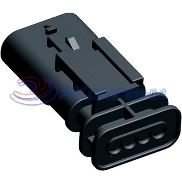1-1564559-1 Корпус разъема MCON 1.2 вилка, "папа", 4 контакта черный
