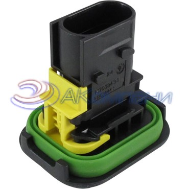 1-1703843-1 Корпус разъема папа TAB 1.6X0.6 HSG ASSY, 3 контакта черный