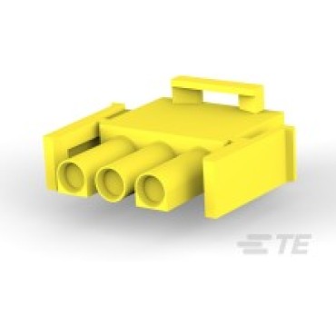 1-480700-4, Корпус разъема вилка MATE-N-LOK UL94V-2, 6.35 мм, 3 контакта желтый