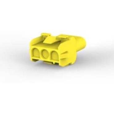 1-480701-4, Корпус разъема розетка MATE-N-LOK UL94V-2, 6.35 мм, 3 контакта желтый