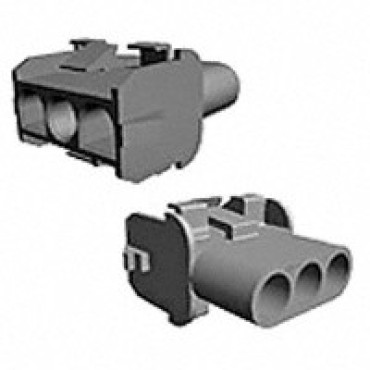 1-480701-5, Корпус разъема розетка MATE-N-LOK UL94V-2, 6.35 мм, 3 контакта зеленый