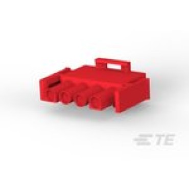 1-480702-2, Корпус разъема вилка MATE-N-LOK UL94V-2, 6.35 мм, 4 контакта красный