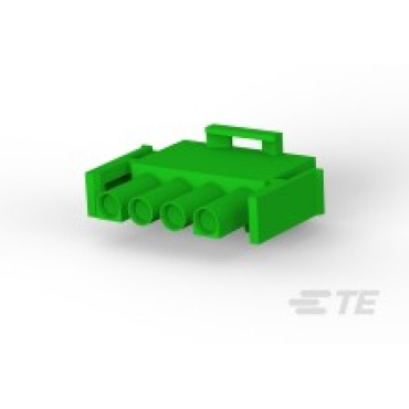 1-480702-5, Корпус разъема вилка MATE-N-LOK UL94V-2, 6.35 мм, 4 контакта зеленый