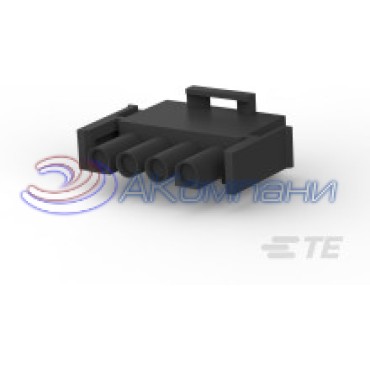 1-480702-9, Корпус разъема вилка MATE-N-LOK UL94V-2, 6.35 мм, 4 контакта черный