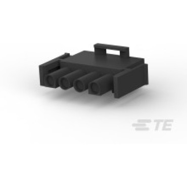 1-480702-9, Корпус разъема вилка MATE-N-LOK UL94V-2, 6.35 мм, 4 контакта черный