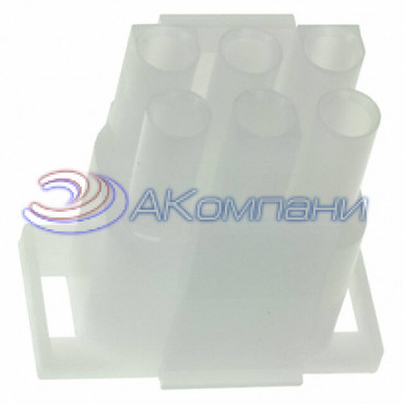 Корпус разъема вилка MATE-N-LOK UL94V-2, 6.35 мм, 6 контактов 1-480704-0 Tyco Electronics