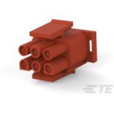 1-480704-1, Корпус разъема вилка MATE-N-LOK UL94V-2, 6.35 мм, 6 контактов коричневый