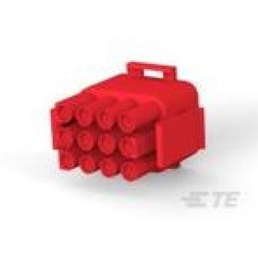 1-480708-2, Корпус разъема вилка MATE-N-LOK UL94V-2, 6.35 мм, 12 контактов красный