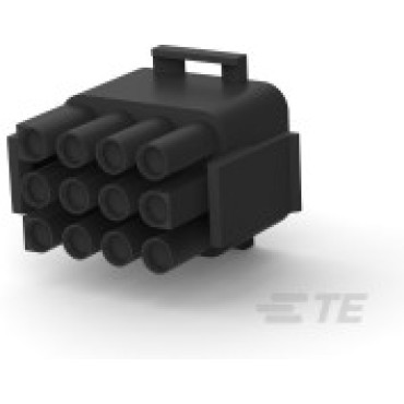 1-480708-9, Корпус разъема вилка MATE-N-LOK UL94V-2, 6.35 мм, 12 контактов черный