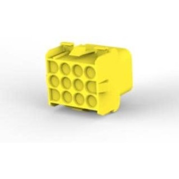 1-480709-4, Корпус разъема розетка MATE-N-LOK UL94V-2, 6.35 мм, 12 контактов, желтый