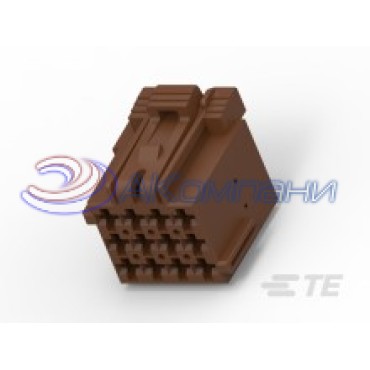 1-967622-4, Корпус разъема, Гнездо, 12 выводов, 5 мм, Junior Power Timer коричневый