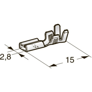 Наконечник неизолированный с замком гнездо (мама) 2.8мм, сечение провода 0,5-1,0 мм² 1101700 MTA