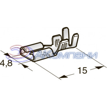 Наконечник неизолированный с замком гнездо (мама) 4.8мм, сечение провода 0,5-1,0 мм² 1101710 MTA