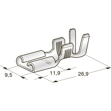Наконечник неизолированный с замком гнездо (мама) 9.5мм, сечение провода 6,0-10,0 мм² 1101720 MTA