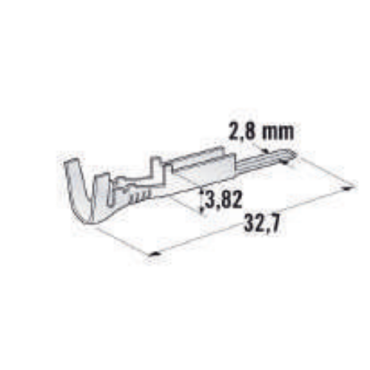 Наконечник неизолированный нож (папа) 2.8мм, сечение провода 1.0-2.5 мм² 1104500/1704500 MTA