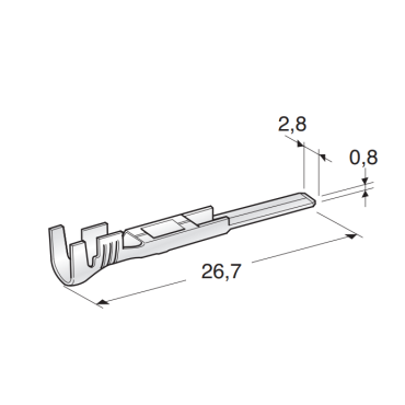 Наконечник неизолированный нож (папа) 2.8мм, сечение провода 0,35-1,0 мм² 1108280 MTA