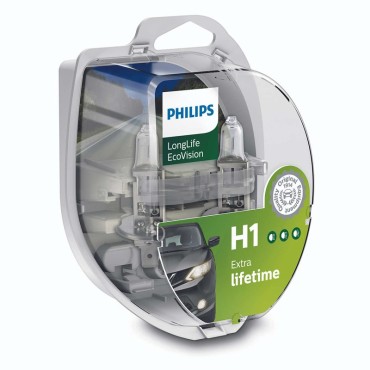 Лампа галогенная Н 1 12v  55w  LONG LIFE ECO VISION 2шт PHILIPS
