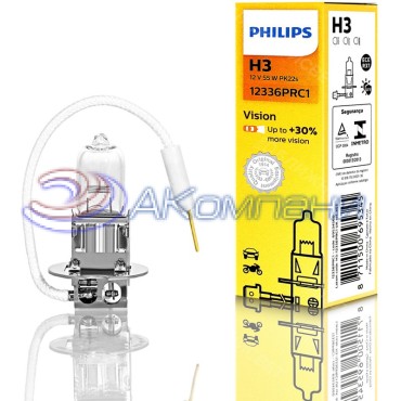 Лампа галогенная Н 3 12v  55w PREMIUM +30% PHILIPS