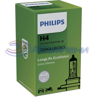 Лампа галогенная Н 4 12V 60/55 W LONG LIFE ECO VISION PHILIPS