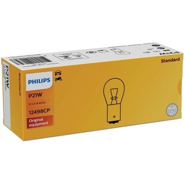 Лампа накаливания P21W (BA15s) 12V PHILIPS