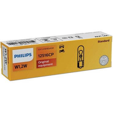Лампа накаливания W1.2W (W2*4.6d) 12V PHILIPS