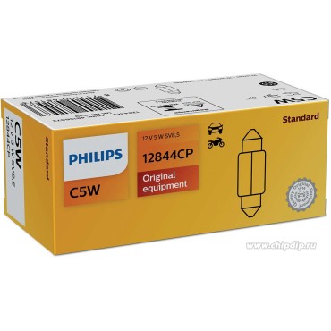 Лампа накаливания C5W (SV8.5/8) 35мм 12V PHILIPS