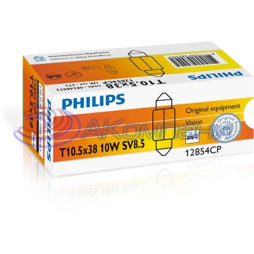 Лампа накаливания C10W (SV8.5/8) 35мм 12V PHILIPS