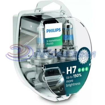 Лампа галогенная Н 7 12v 55w +150% яркости X-TREME VISION PRO 150 2шт PHILIPS