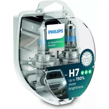 Лампа галогенная Н 7 12v 55w +150% яркости X-TREME VISION PRO 150 2шт PHILIPS