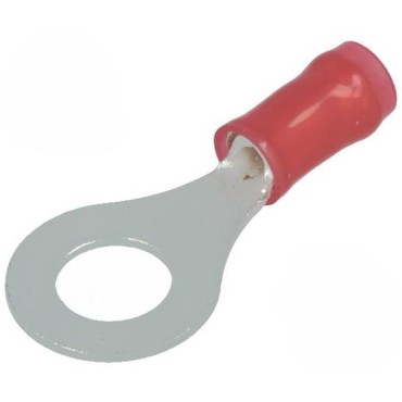 130046 Наконечник кольцевой изолированный М6 красный на провод 0,26-1,65мм2