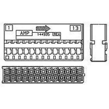 1420000-1, Корпус прямоугольного разъема MQS BU-GEH 32P