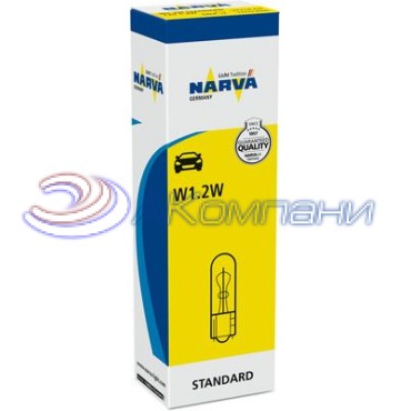 Лампа накаливания W1.2W (W2*4.6d) 12V NARVA