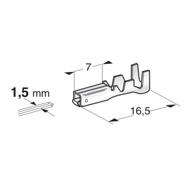 Наконечник неизолированный гнездо (мама) 1.5мм, сечение провода 1,0-1,5 мм² 1705560/1105560 MTA