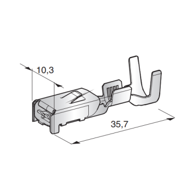 Наконечник неизолированный с зажимом гнездо (мама) 8.0мм, сечение провода 3,0-6,0 мм² 1707410/1107410 MTA