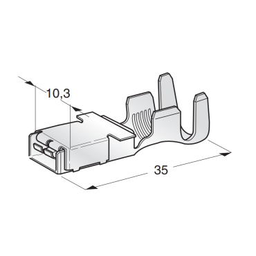 Наконечник неизолированный с зажимом гнездо (мама) 8.0мм, сечение провода 4,0-6,0 мм² 1707660/1107660 MTA