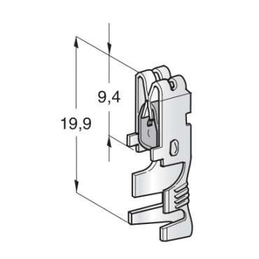 Наконечник неизолированный с зажимом, с клипсой гнездо (мама) 6.3мм, сечение провода 0,5-1,5 мм² 1707920/1107920 MTA