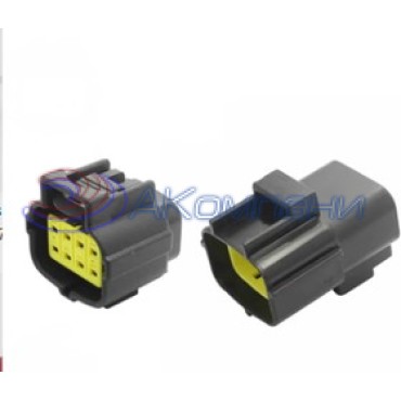 174982-2, Корпус разъема (провод к плате/провод к проводу) 4,8мм 2x4P 4 2 5,6мм P=4,8мм