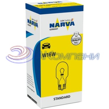 Лампа накаливания W16W (W2.1x9.5d) 12V NARVA