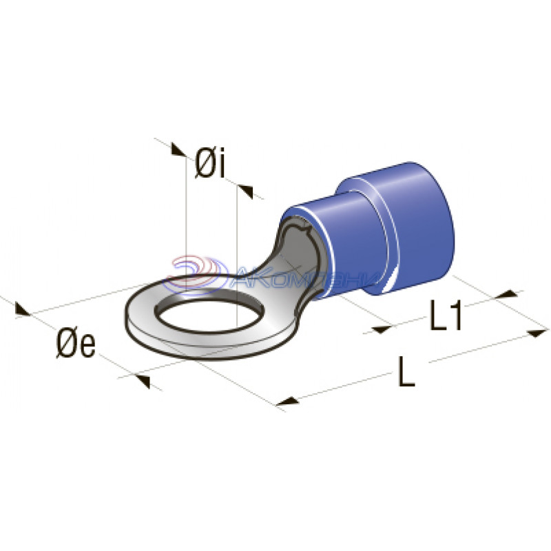 Клемма кольцевая изолированная d=8.4мм,  сечение провода от  1 до 2.5 мм2