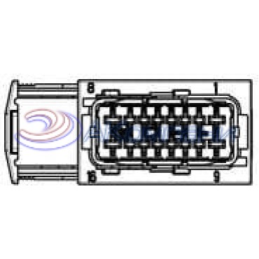 185760-2, Корпус разъема 16W HYBRID RCPT HSG GREEN
