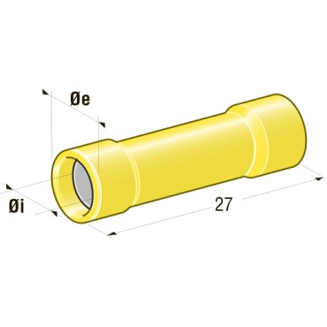 Наконечник соединительный цилиндрический (мама), сечение провода 2,5-6,0 мм² d=6,4 мм 1868200/1868209 MTA
