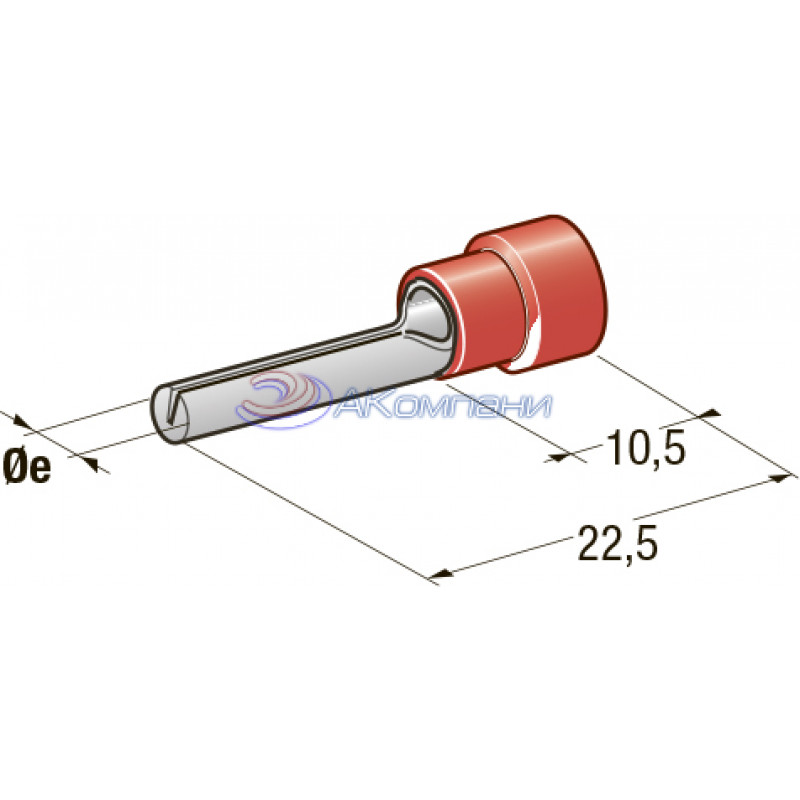 Клемма соединитель d=1,9, сечение провода 0,25 мм - 1 мм2