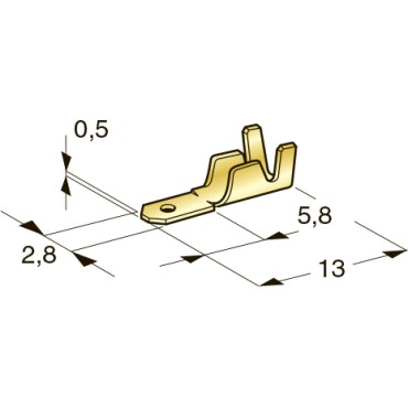 Наконечник неизолированный нож (папа) 2.8мм, сечение провода 0,5-1,0 мм² 1301418/1901418 MTA