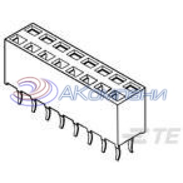 2-215309-0, Корпус разъема 2.54mm RCPT 40POS VERT T/H