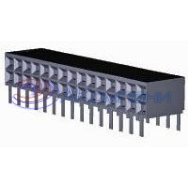 2-535512-0, Корпус разъема 2.54mm, 26 POS DUAL RT ANG T/H