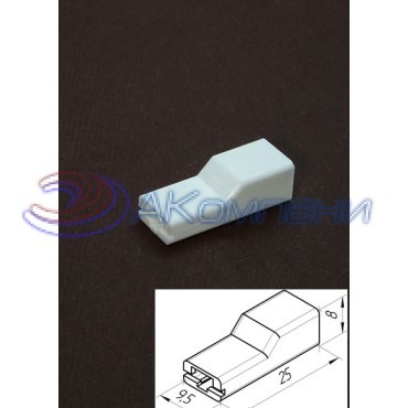 Колодка гнездовая одиночная серии 6,3 мм под 497 клемму 1/20558/80 (9082) из негорючего материала