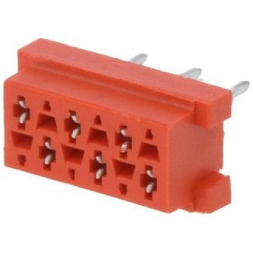 215079-6, Корпус разъема розетка на плату прямая 1.27мм 6 контактов, серия Micro-Match
