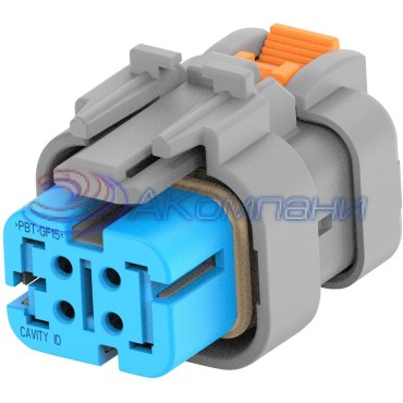 2320922-2, Корпус разъема 4 POS Plug Blue 0.177" (4.50mm)