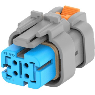 2320922-2, Корпус разъема 4 POS Plug Blue 0.177" (4.50mm)